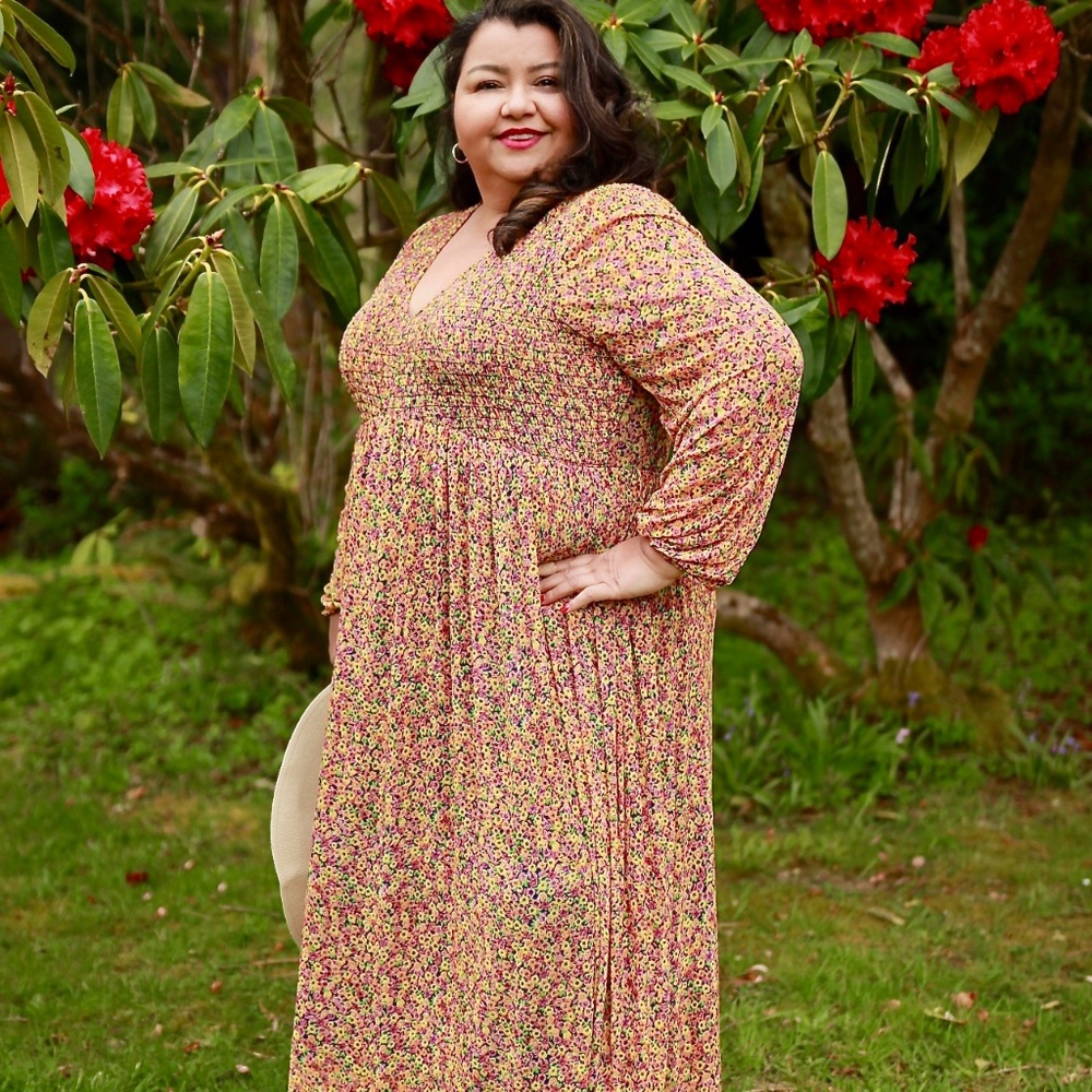 Walmart/Scoop ditzy floral plus size midi dress